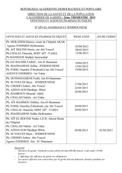 2ème trimestre 2015 - wilaya de Tizi
