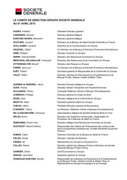 Liste des membres du Comité de direction Groupe