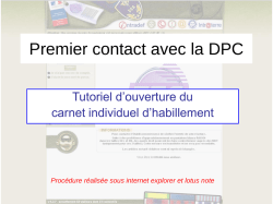 Tutoriel pour l ouverture du carnet individuel d habillement