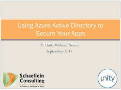 Using Azure Active Directory to Secure Your Apps