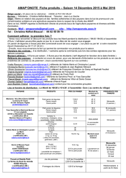 Fiche produit Saison 14 Décembre 2015 à Mai 2016