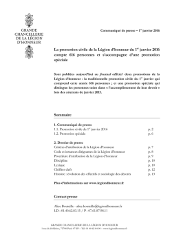 Voir le dossier de presse - Grande chancellerie de la Légion d