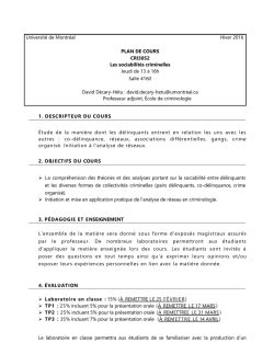 CRI 3052 L - &Eacute;cole de criminologie