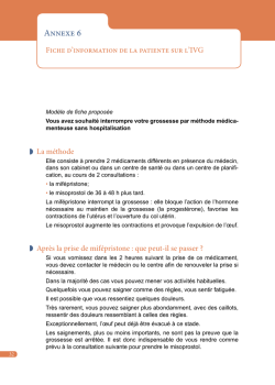 Fiche d`information de la patiente sur l`IVG
