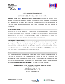 Avis d`&eacute;lection - Sant&eacute; & Services Sociaux du Saguenay
