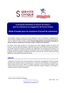 Formation PSC1 des volontaires - mode d`emploi