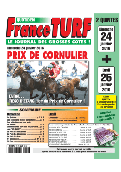 France turf pour dimanche et lundi