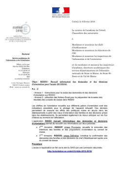 Circulaire RIDDO 2016 - SAIO