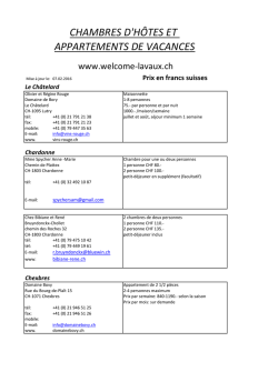 chambres d`h&ocirc;tes et appartements de vacances