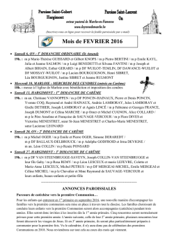Feuille paroissiale de On et Hargimont - Doyenn&eacute; de Marche