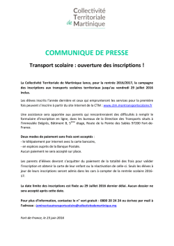 22/06/2016 - Transport scolaire : ouverture des inscriptions