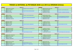 TIRAGE du NATIONAL de PETANQUE 28/29 Juin 2014 de GRIGNAN