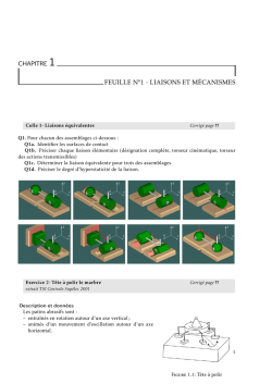 CHAPITRE 1 FEUILLE N°1 - LIAISONS ET MÉCANISMES