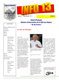 N&deg; 1 - 2014 - Site 41 R&eacute;gion 13