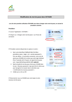 Modification du mot de passe dans OCTAGRI
