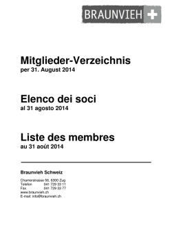 Mitgliederverzeichnis 2014 - Schweizer Braunviehzuchtverband