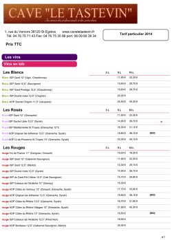 Prix TTC Les vins Vins en bib Les Blancs Les