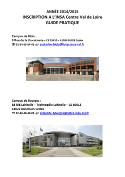 Guide pratique 2014-2015 - INSA Centre Val de Loire
