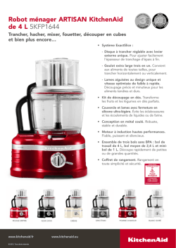 Robot m&eacute;nager ARtisAn KitchenAid de 4 L 5KFP1644