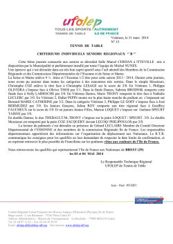 Compte rendu r&eacute;gionaux B adultes ITTEVILLE 2014