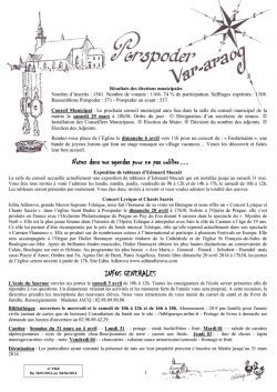 Notez dans vos agendas pour ne pas oublier&hellip; INFOS