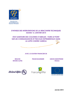 Synth&egrave;se Journ&eacute;e technique varroa 16-01-14 - ADARA