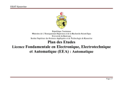 Licence Fondamentale EEA - Institut Sup&eacute;rieur des Sciences
