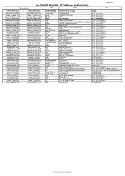 CALENDRIER 2014/2015 - Commune de Laneuveville devant Nancy