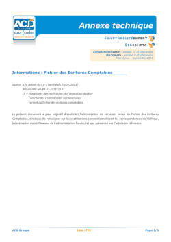 Informations : Fichier des Ecritures Comptables
