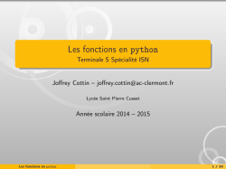 Les fonctions en python - Terminale S Sp&eacute;cialit&eacute; ISN