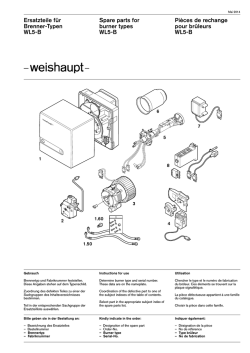 Ersatzteile für Brenner-Typen WL5-B Spare parts for burner types