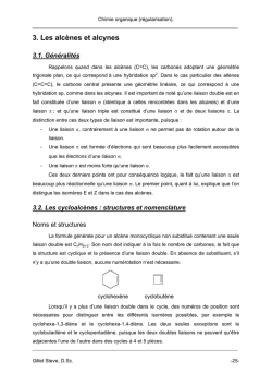 3. Les alc&egrave;nes et alcynes