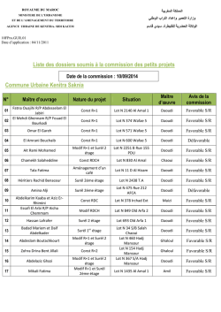 com du 10/09/2014 - Agence Urbaine de K&eacute;nitra