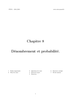 Chapitre 8 D&eacute;nombrement et probabilit&eacute;.