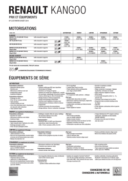Liste de prix nouveau Kangoo