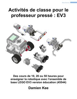 Activit&eacute;s de classe pour le professeur press&eacute; : EV3