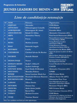 25 finalistes ont &eacute;t&eacute; retenus