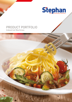 PRODUCT PORTFOLIO - Stephan Machinery