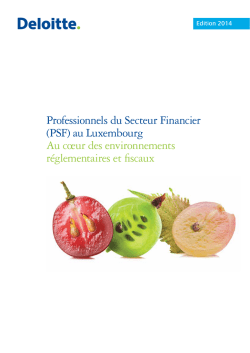 Professionnels du Secteur Financier (PSF) au