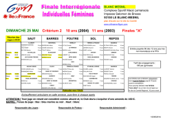 DIMANCHE 25 MAI Crit&eacute;rium 2 10 ans (2004) 11 ans