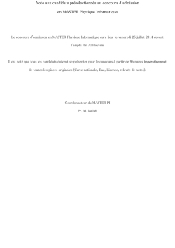 phy info test - Faculté des Sciences Rabat