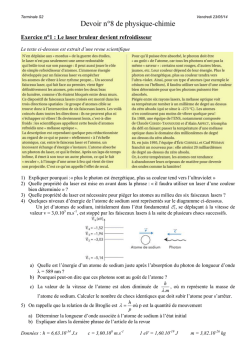 Devoir n&deg;8 de physique