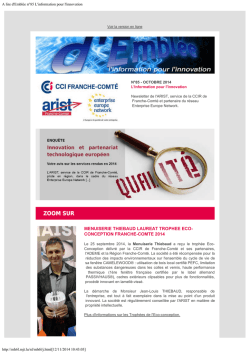 N&deg;85 - Octobre 2014 - CCI Franche