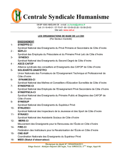 Telechargement le fichier - Centrale Syndicale Humanisme ( C&ocirc;te d