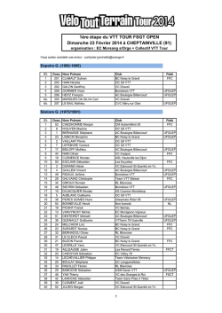 1&egrave;re &eacute;tape du VTT TOUR FSGT OPEN Dimanche 23 F&eacute;vrier 2014 &agrave;