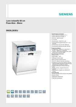 Lave-vaisselle 60 cm Pose-libre - Blanc SN25L283EU