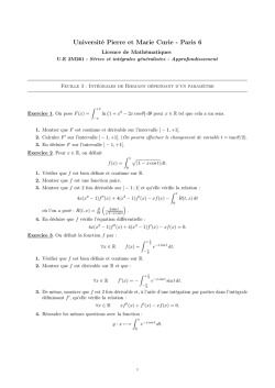 TD n°3 : intégrales de Riemann à paramètre