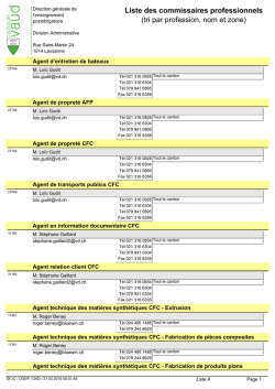 Liste des commissaires professionnels (tri par