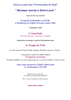 " Musique sacr&eacute;e &agrave; Saint-Louis " le Temps de No&euml;l