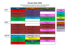 Horaire Hiver 2016 - Studio Rythme & Danse